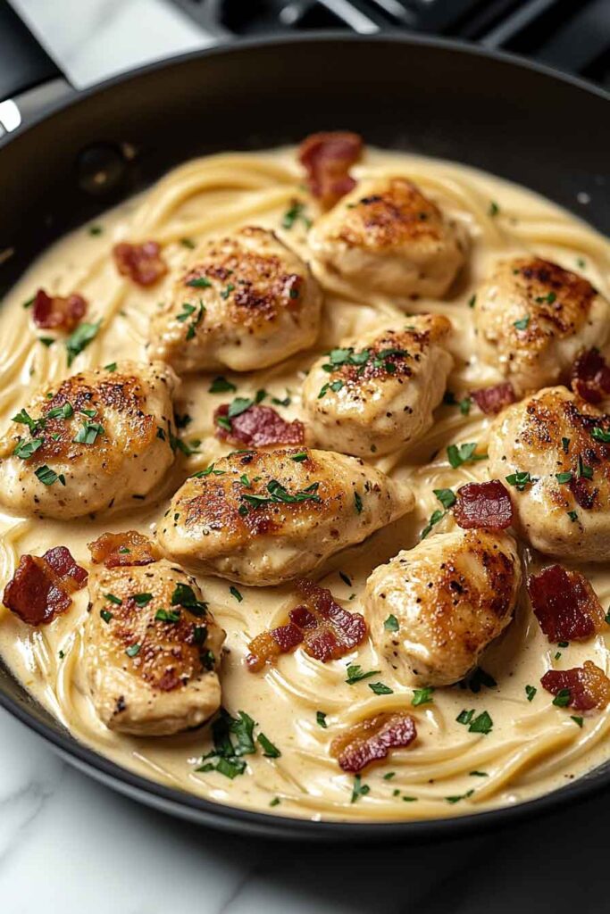 How to Make Lazy Day Chicken Carbonara Skillet