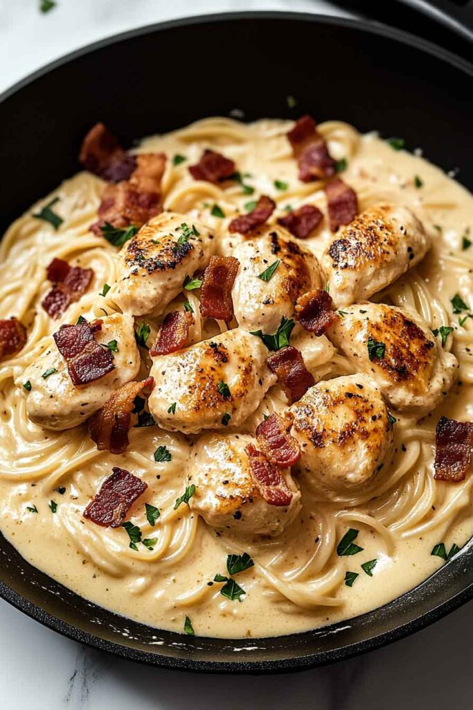 How to Make Lazy Day Chicken Carbonara Skillet