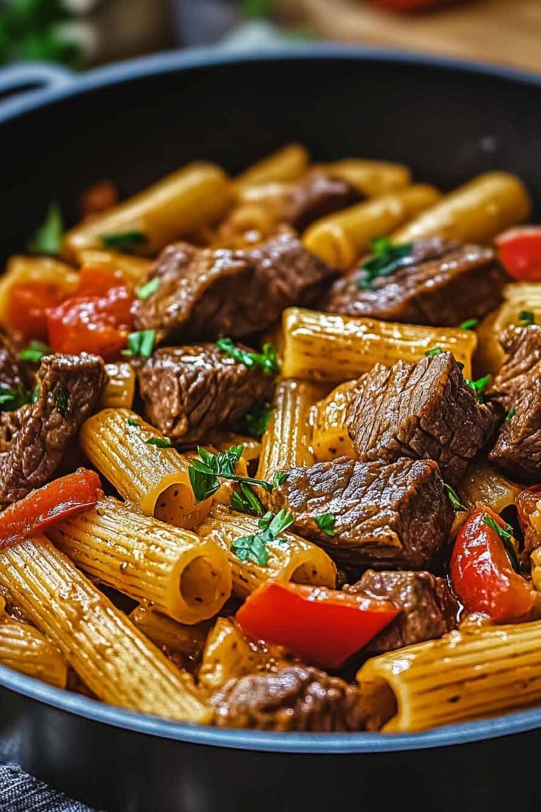 One Pot Zesty Steak Pasta