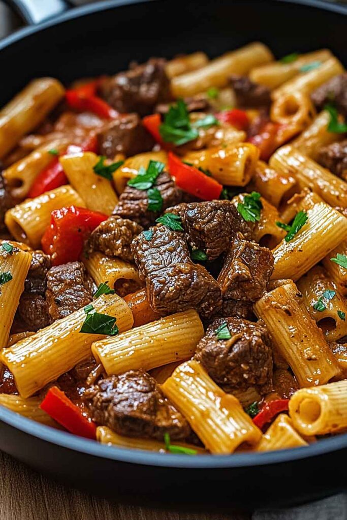 One Pot Zesty Steak Pasta