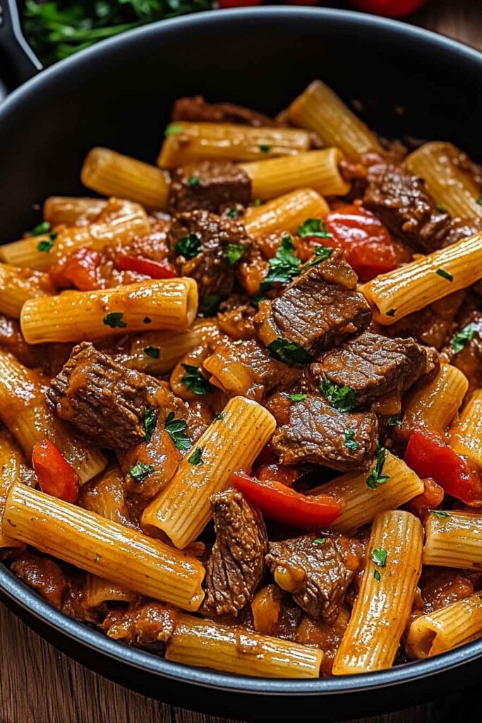 How to Serve One Pot Zesty Steak Pasta