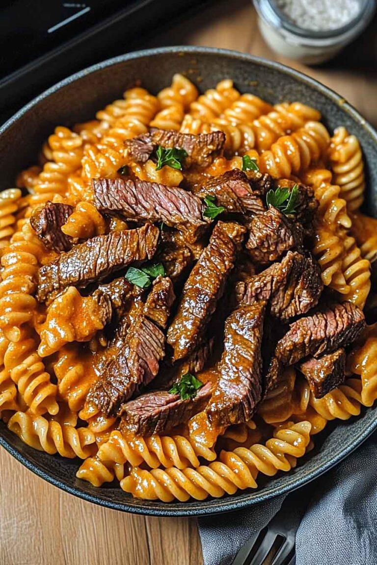 One Skillet Buffalo Ranch Steak Pasta