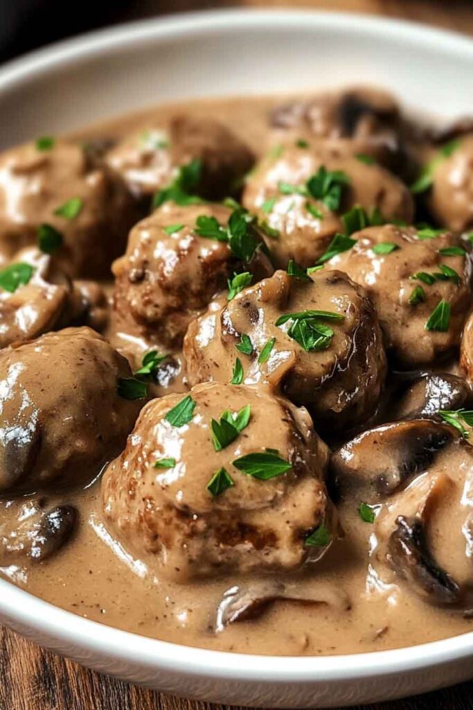 Ingredients for the Beef Meatballs and Mushroom Sauce