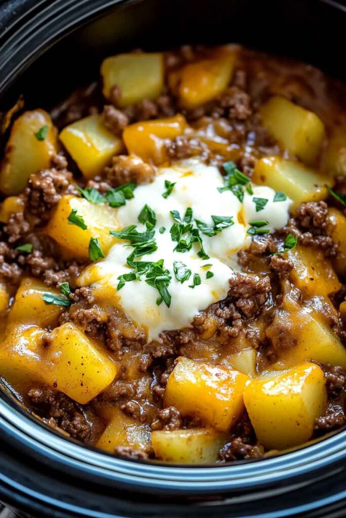 Slow Cooker Cowboy Potato Casserole
