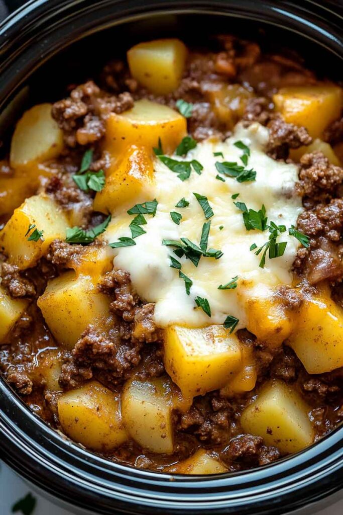Slow Cooker Cowboy Potato Casserole