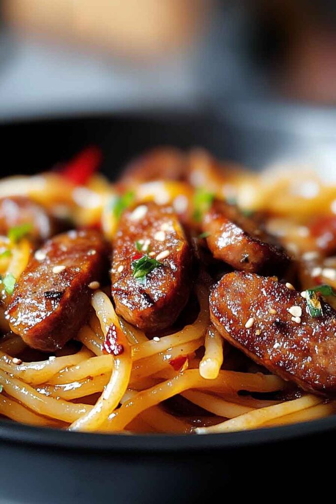 Ingredients for Spicy Honey Garlic Sausage Pasta