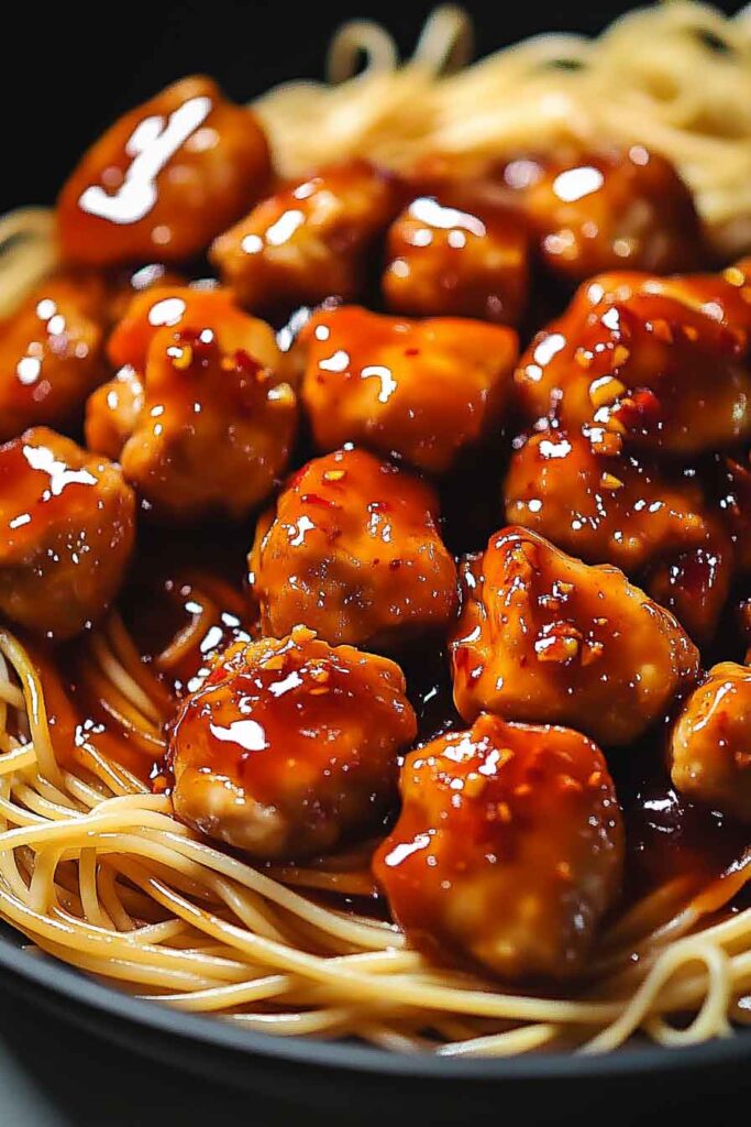 Ingredients for Spicy Honey Sriracha Chicken With Noodles