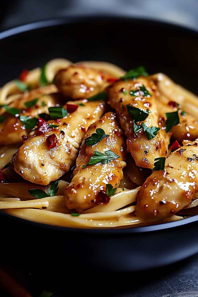 Ingredients for Sweet & Spicy Garlic Parmesan Chicken Linguine