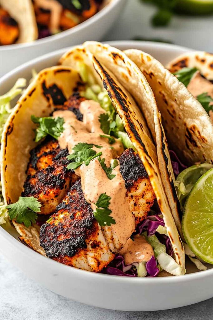 Ingredients for Blackened Fish Tacos