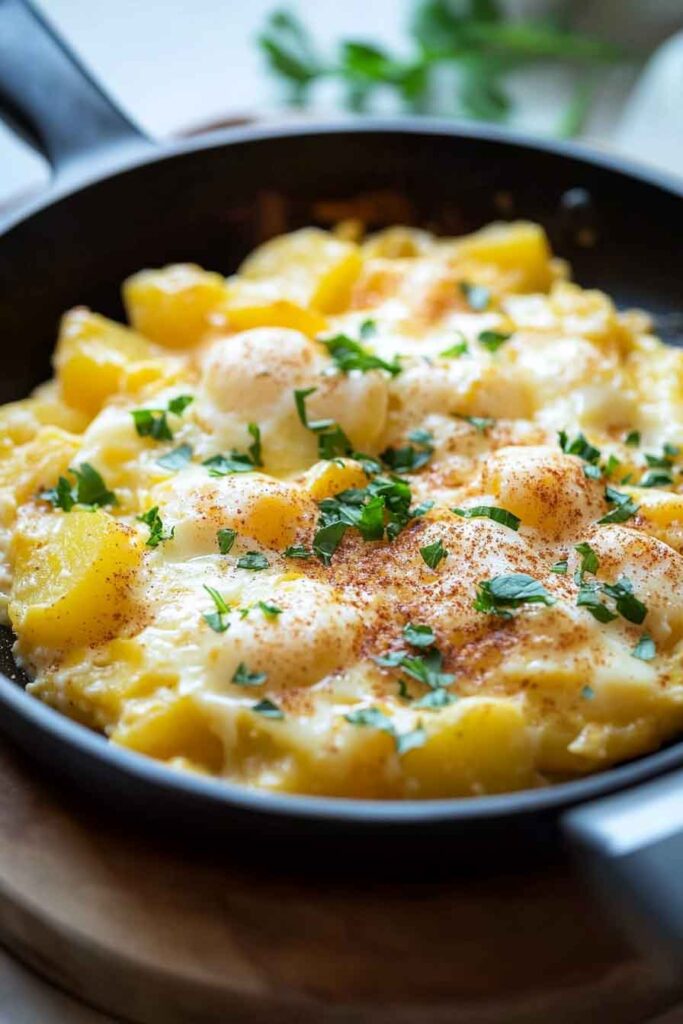 How to Make Cheesy Potato Egg Scramble