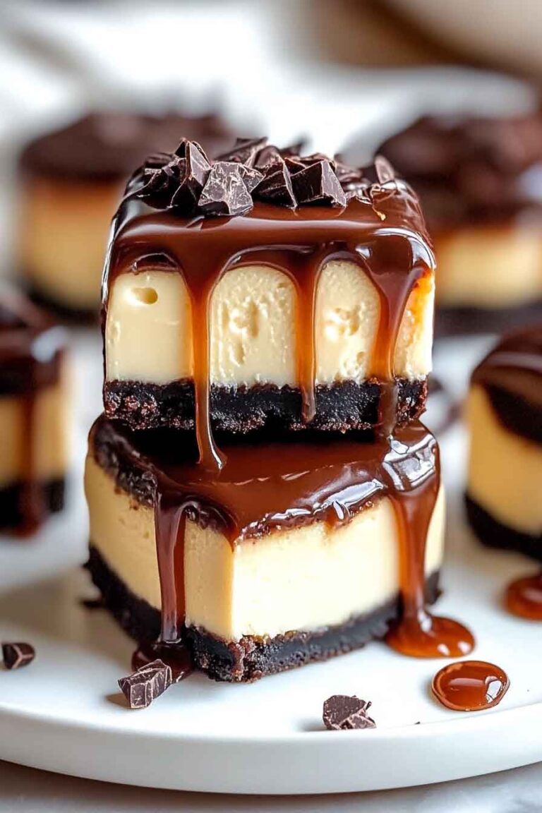 Chocolate Caramel Cheesecake Bites