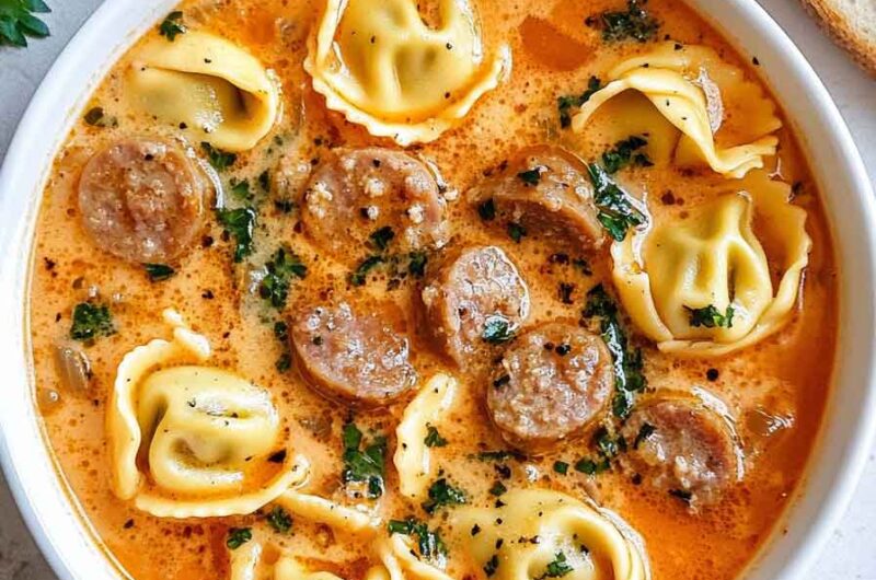 Creamy Tortellini Soup (Stovetop or Slow Cooker)