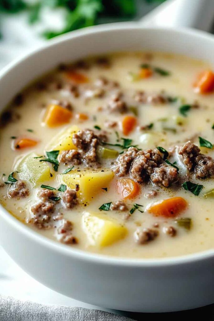 How to Make Easy Cheeseburger Soup