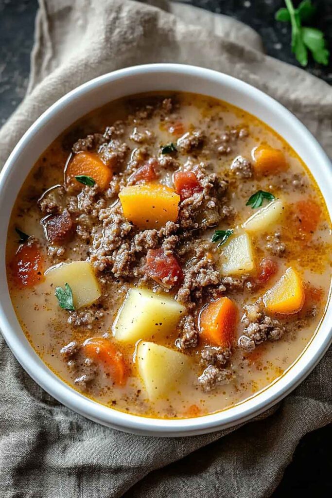Ingredients for Easy Cheeseburger Soup