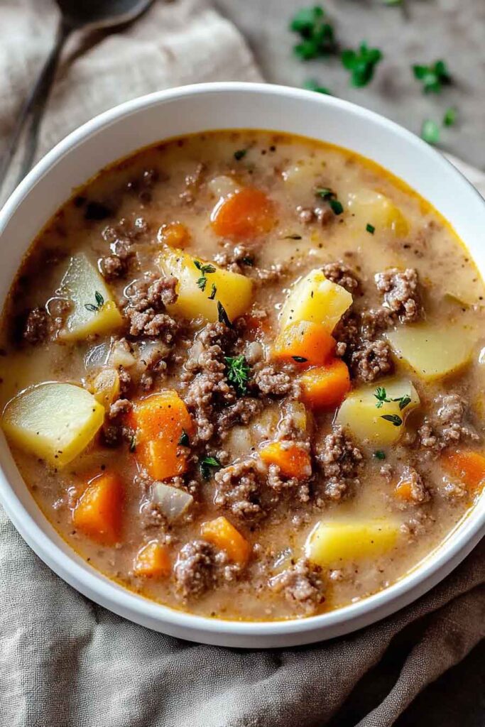 Easy Cheeseburger Soup