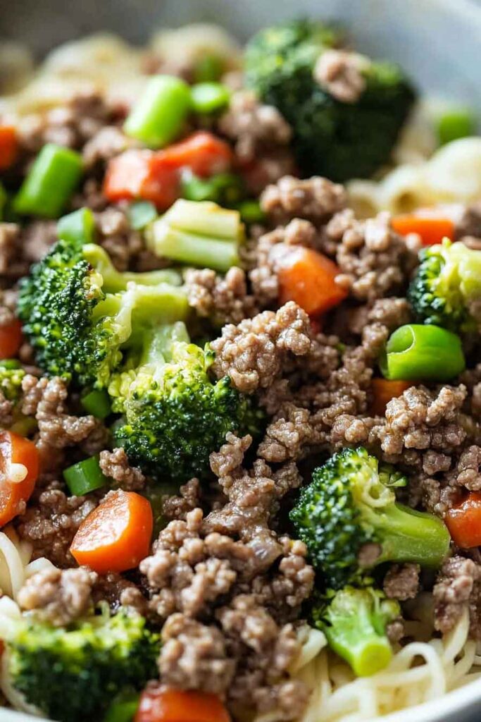 Ingredients for Ground Beef and Broccoli