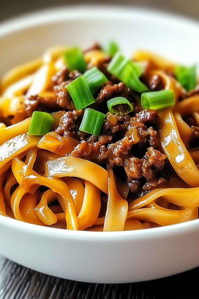 Mongolian Ground Beef Noodles