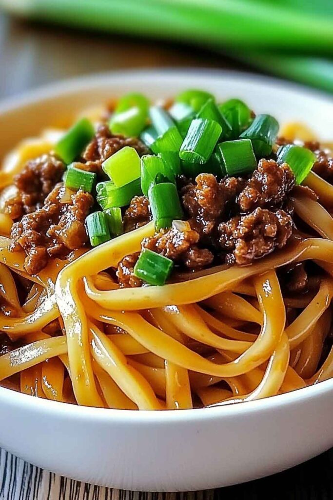 Ingredients for Mongolian Ground Beef Noodles