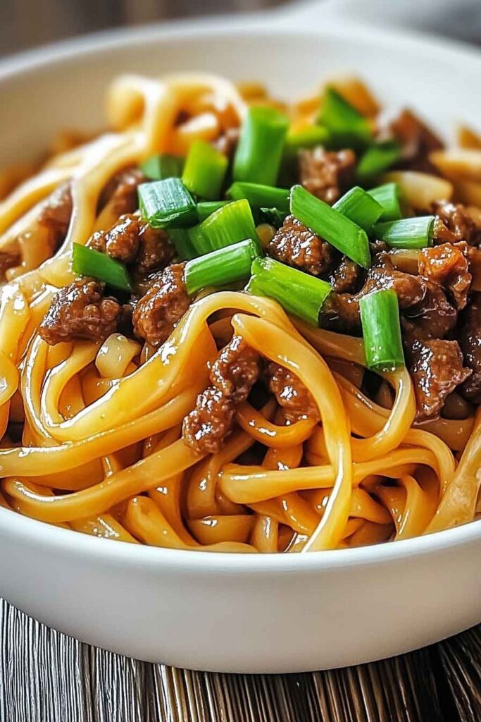 How to Make Mongolian Ground Beef Noodles