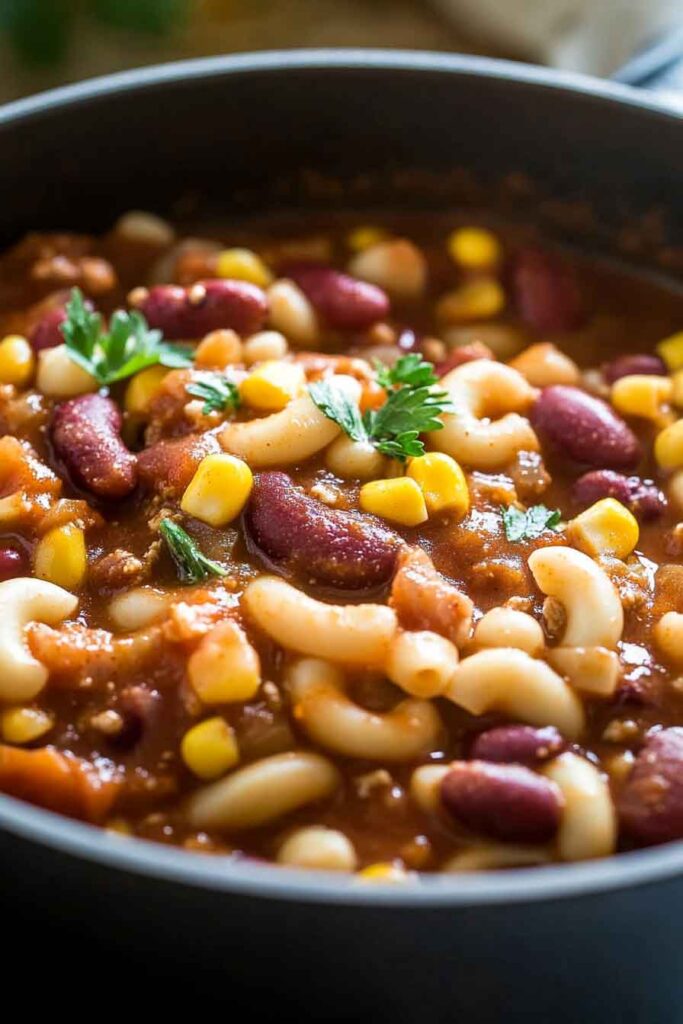 Ingredients for One Pot Chili Mac 