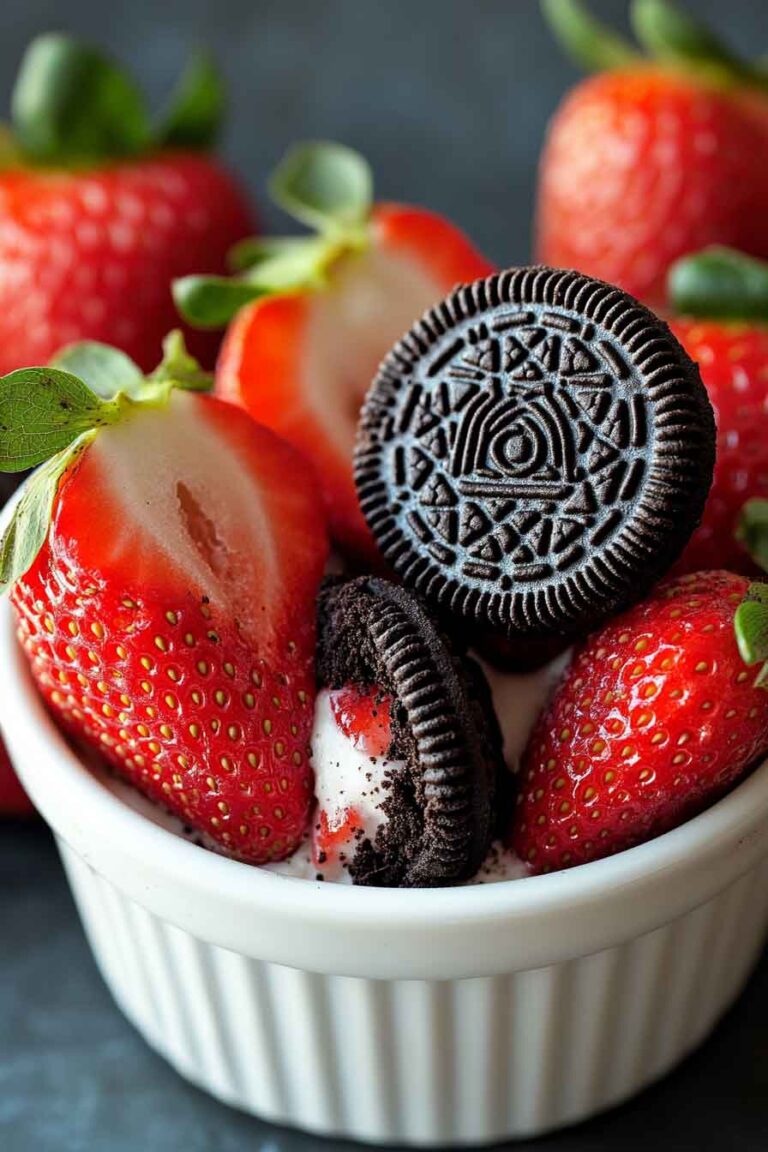 Oreo Truffle Stuffed Strawberries