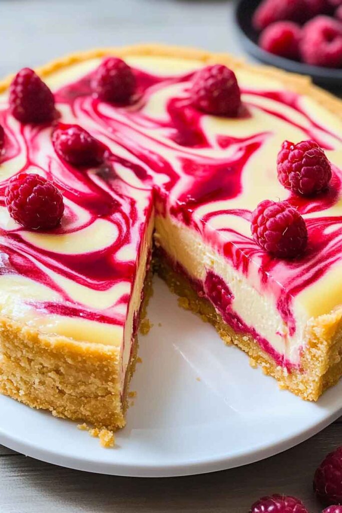 Raspberry Swirl Lemon Cheesecake