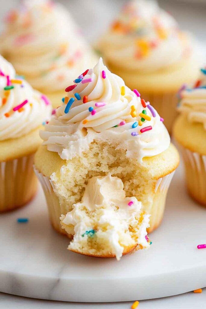 Vanilla Birthday Cupcakes