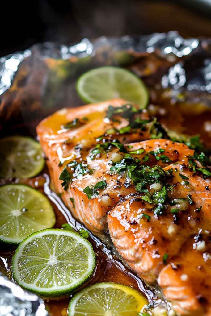 Baked Honey Lime Garlic Butter Salmon