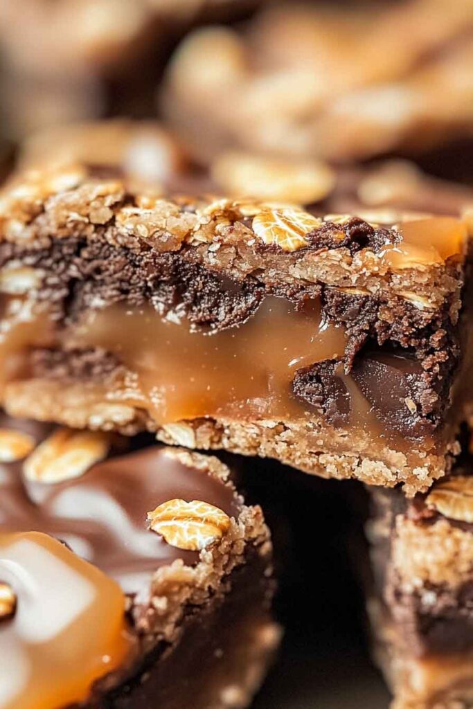 Caramel Chocolate Oat Bars: A Chewy Gooey Delight