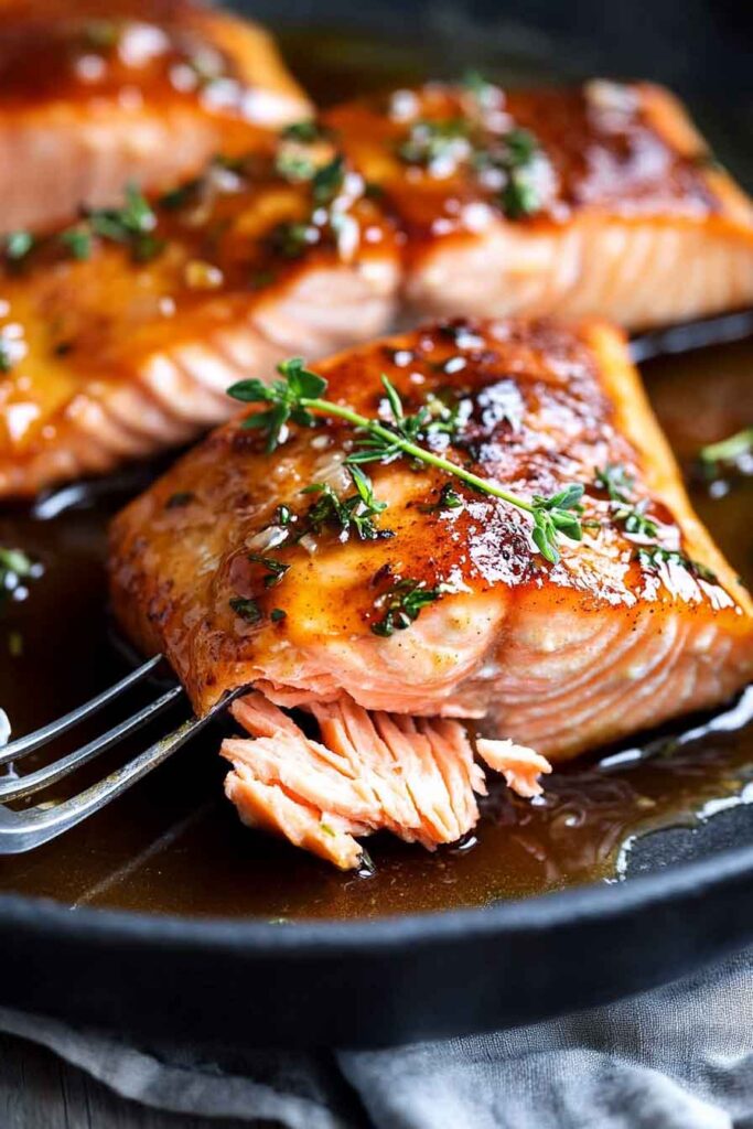 Crispy Honey Garlic Glazed Salmon