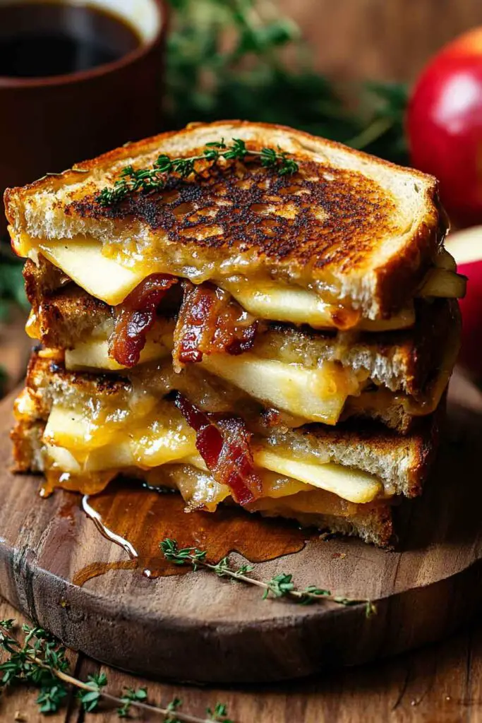 Hot Honey Apple Cheddar Bacon Grilled Cheese
