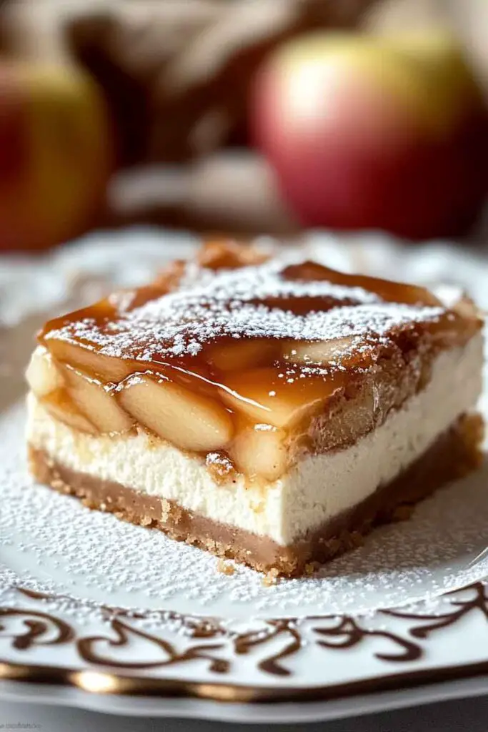 Salted Caramel Apple Cheesecake Squares