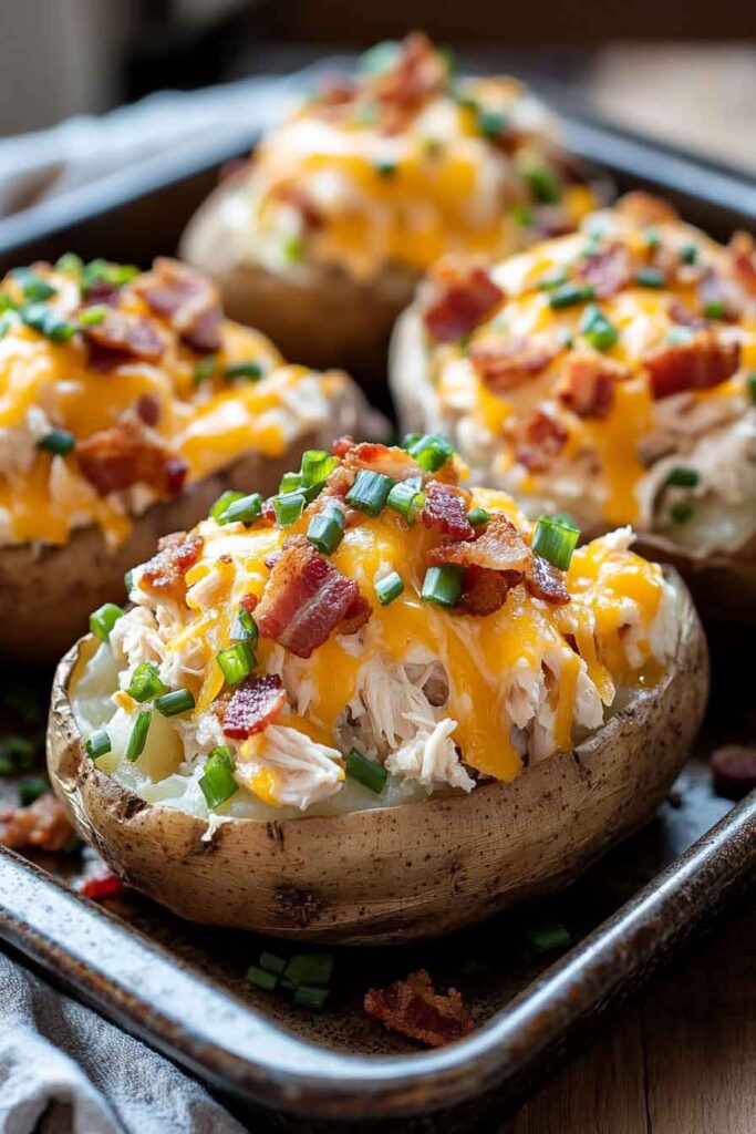 How to Make Crack Chicken Stuffed Baked Potatoes