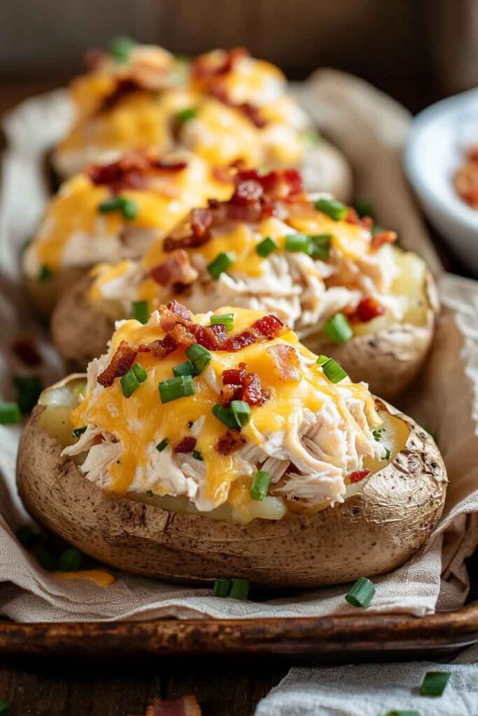 Crack Chicken Stuffed Baked Potatoes