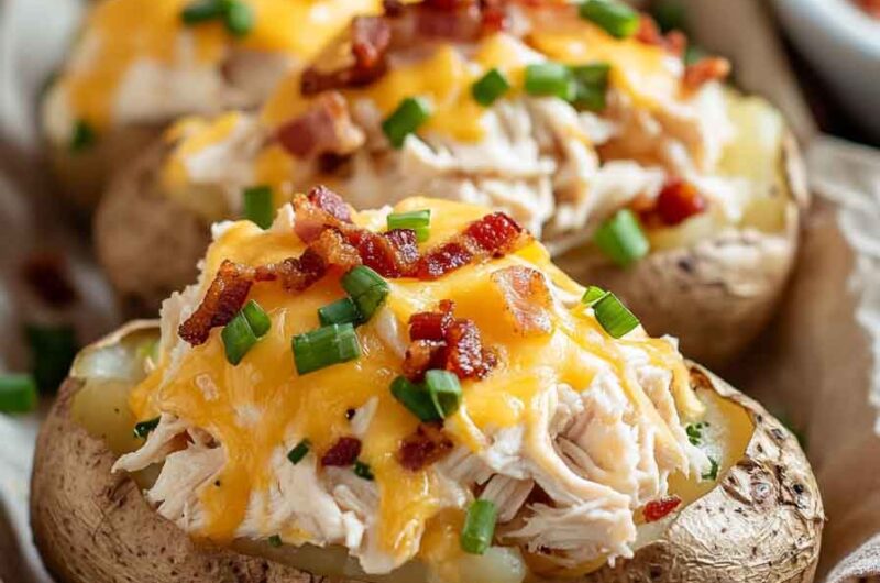 Crack Chicken Stuffed Baked Potatoes