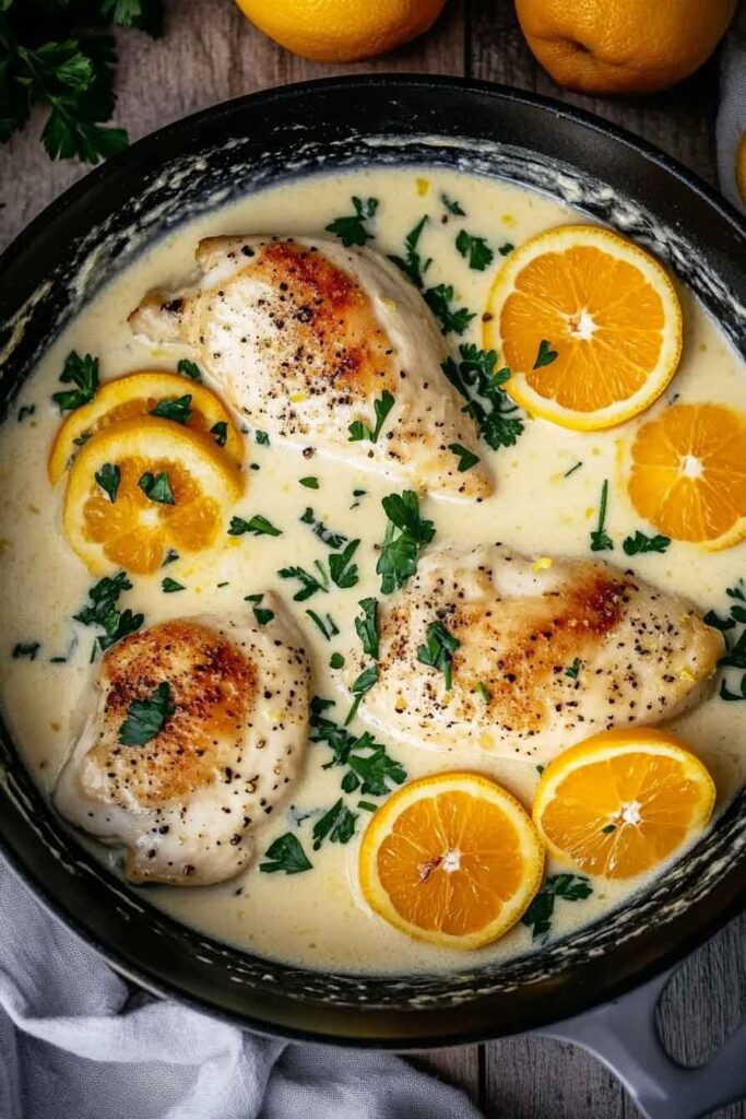 Creamy Lemon Pepper Skillet Chicken