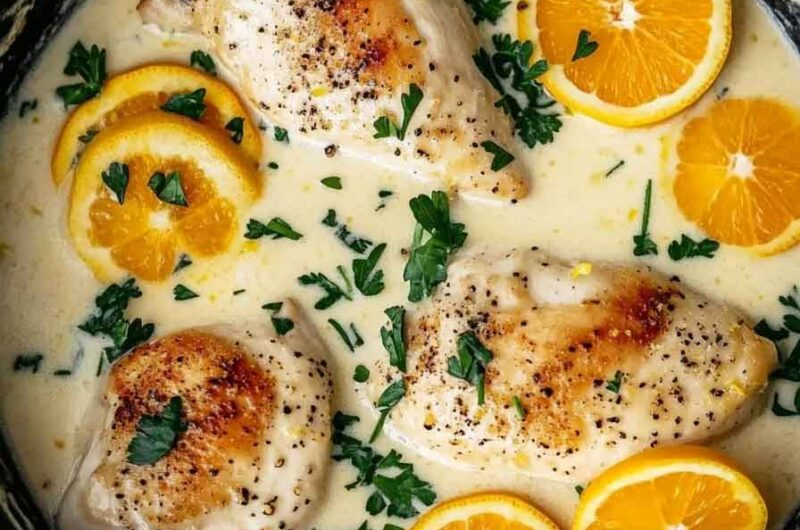 Creamy Lemon Pepper Skillet Chicken