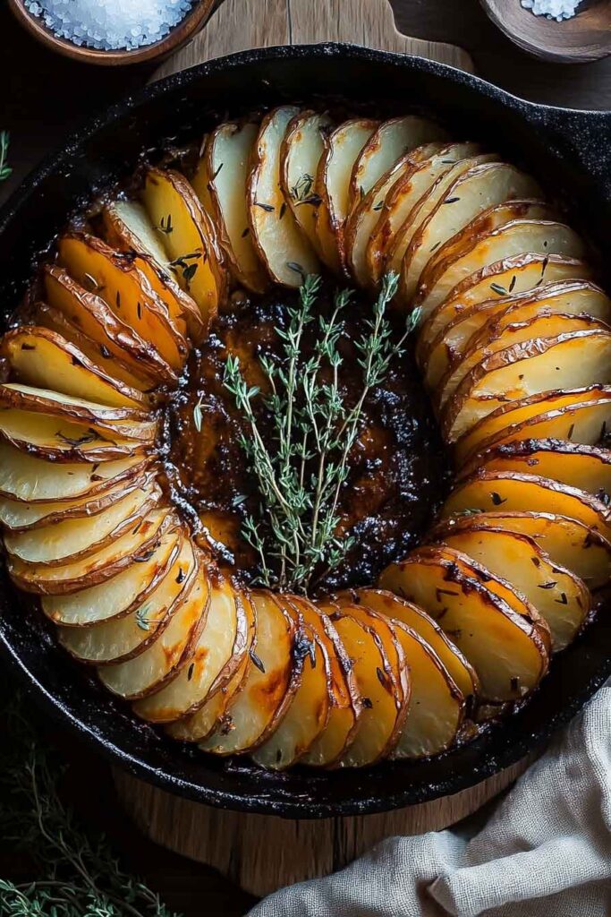 Crispy Balsamic Thyme Potato Torte