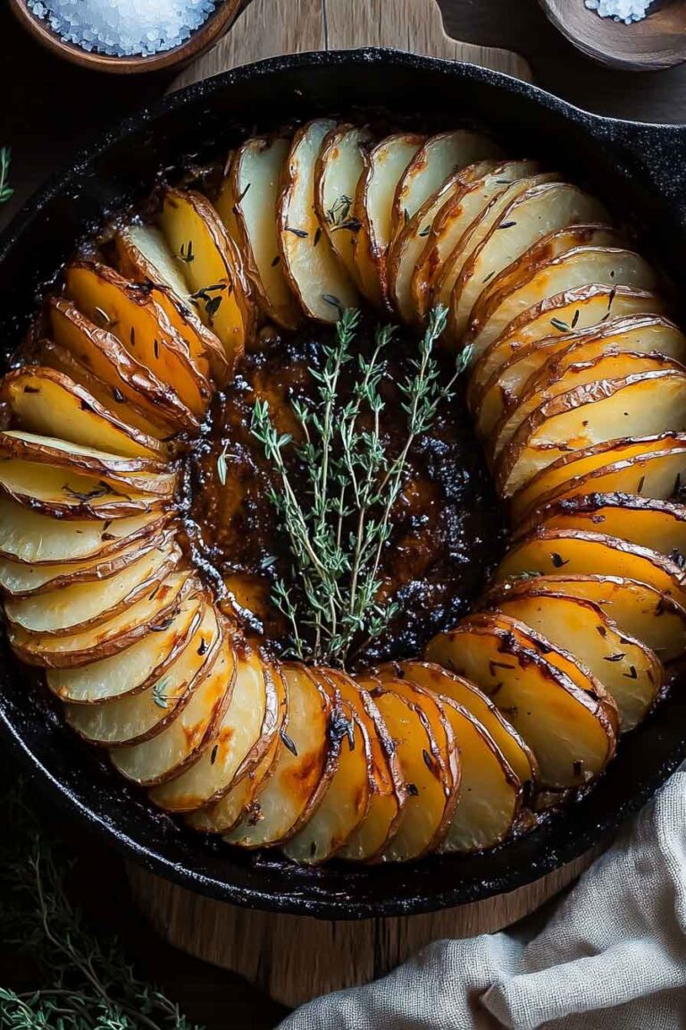 Crispy Balsamic Thyme Potato Torte