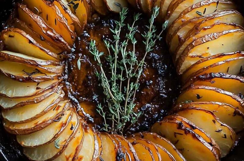 Crispy Balsamic Thyme Potato Torte