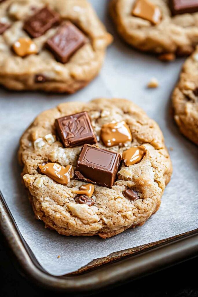 How to Make Crumbl Snickers Peanut Butter Cookies