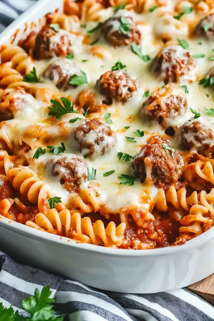 Dump And Bake Meatball Casserole