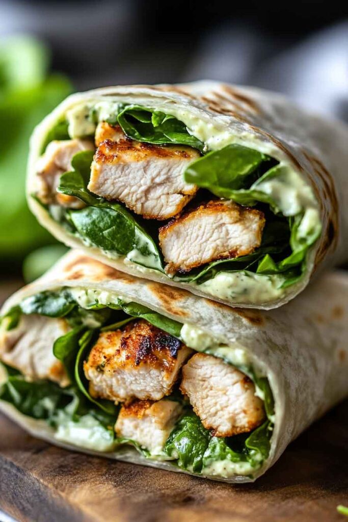 Ingredients for Miso Chicken Caesar Wraps