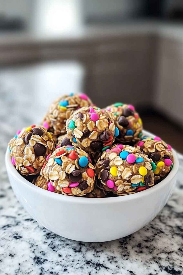 No Bake Springtime Monster Cookie Energy Bites With Chocolate Chips
