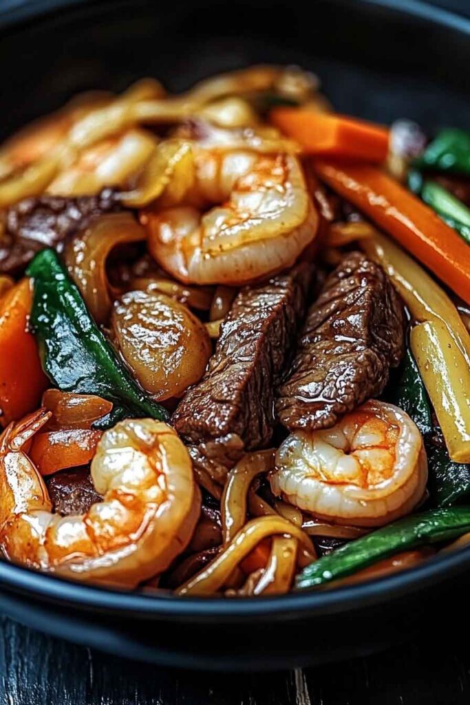Ingredients for Steak Shrimp Stir Fried Noodles
