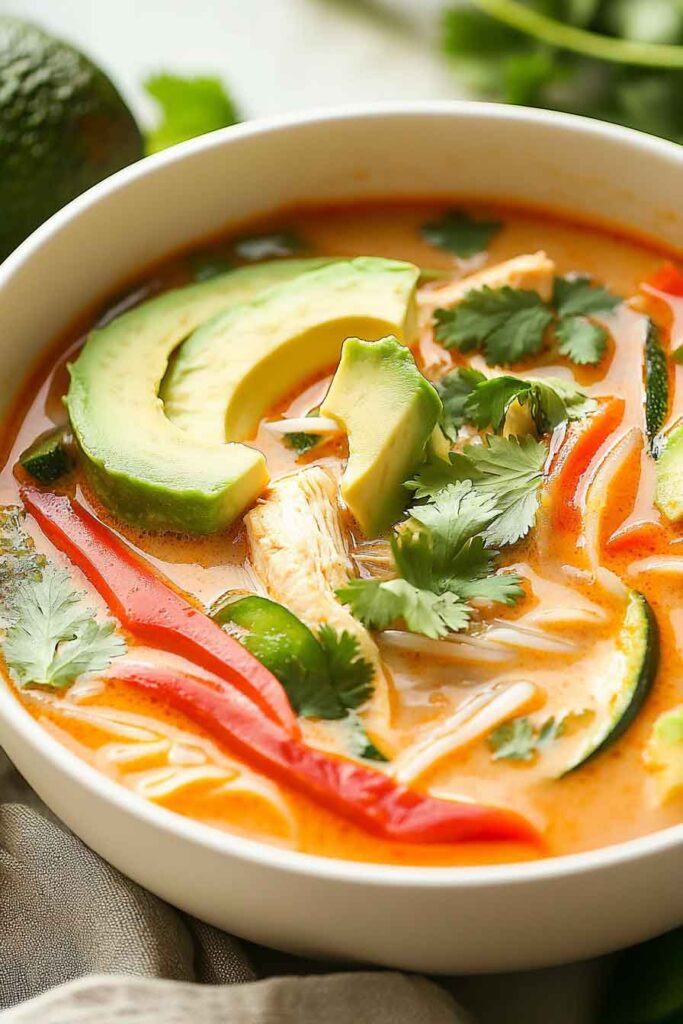 Thai Coconut Curry Chicken Soup