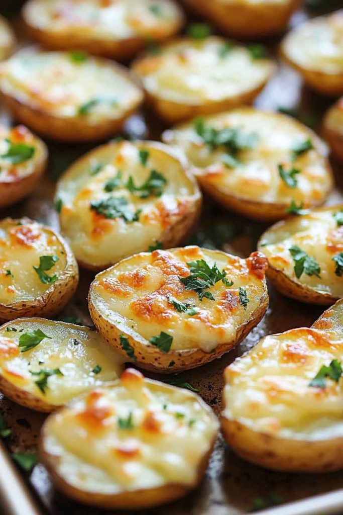 Cheesy Garlic Herb Roasted Potatoes
