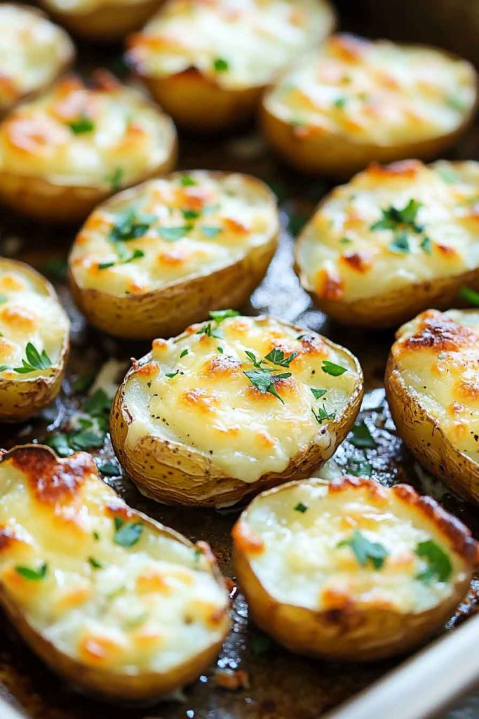 Cheesy Garlic Herb Roasted Potatoes
