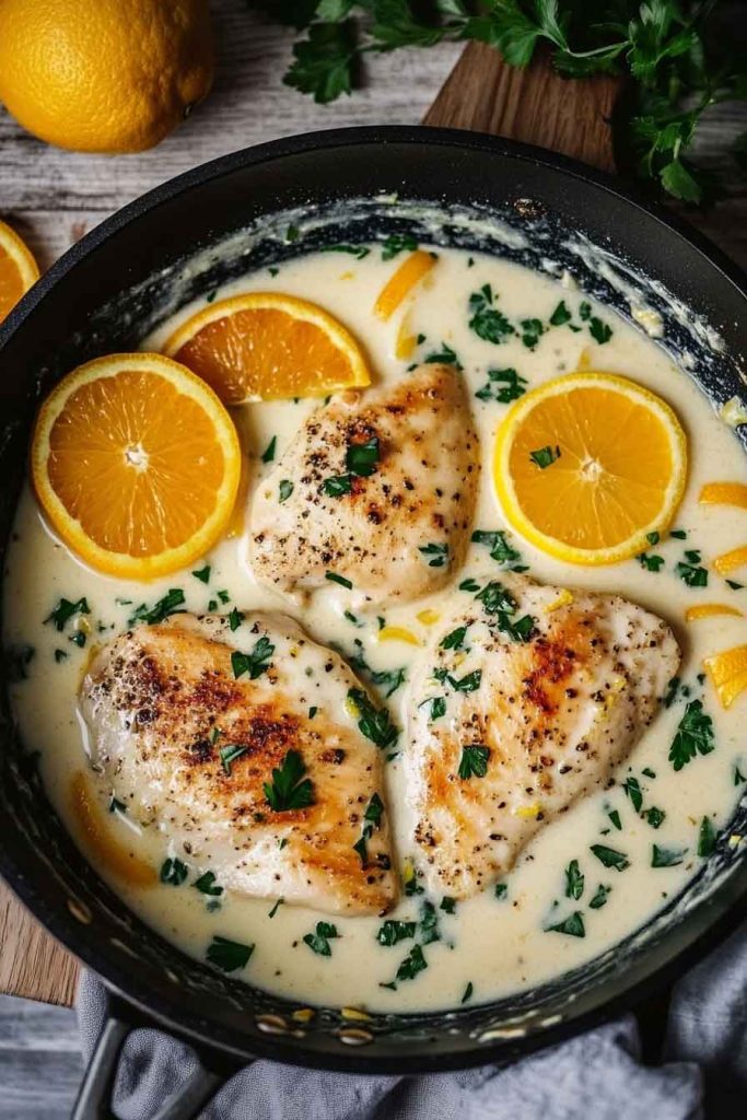 Creamy Lemon Pepper Skillet Chicken