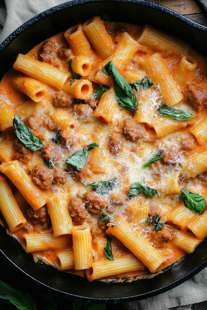 Creamy Sausage Rigatoni